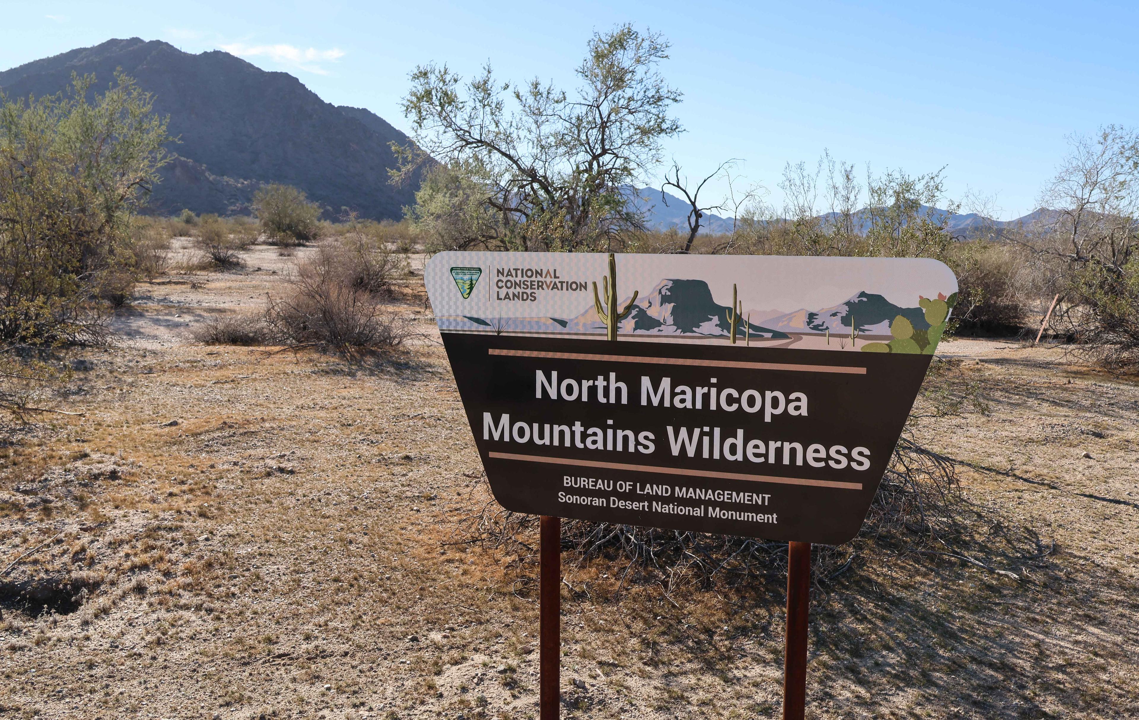 North Maricopa Mountains Wilderness Sign