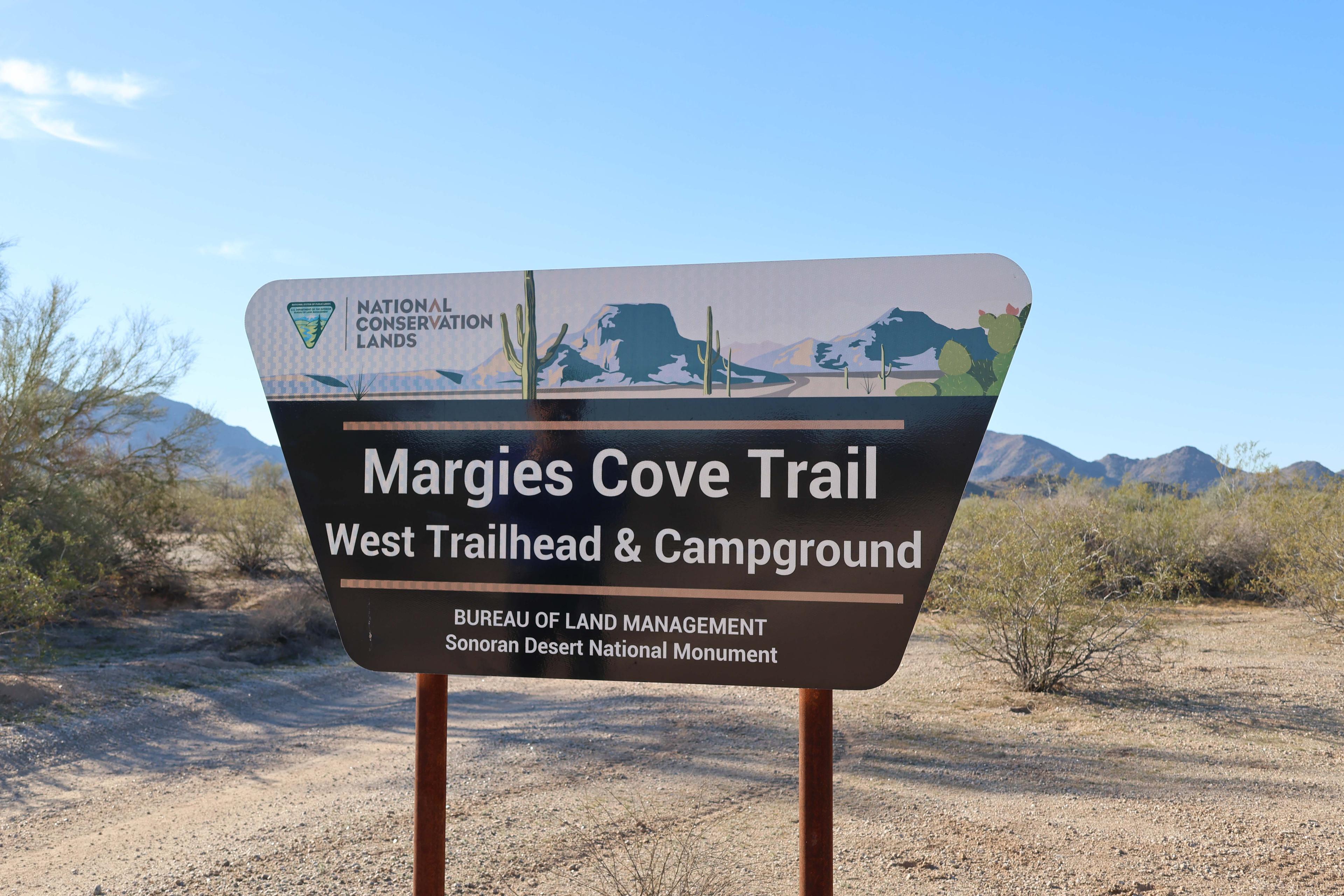 Margies Cove West Trailhead Sign