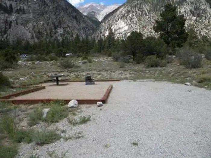 Campsite with Chalk Cliffs in background