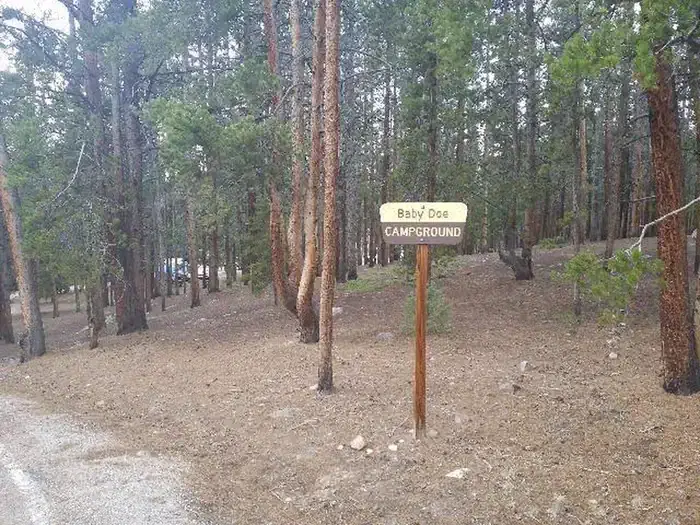 Baby Doe Campground, Entry sign
