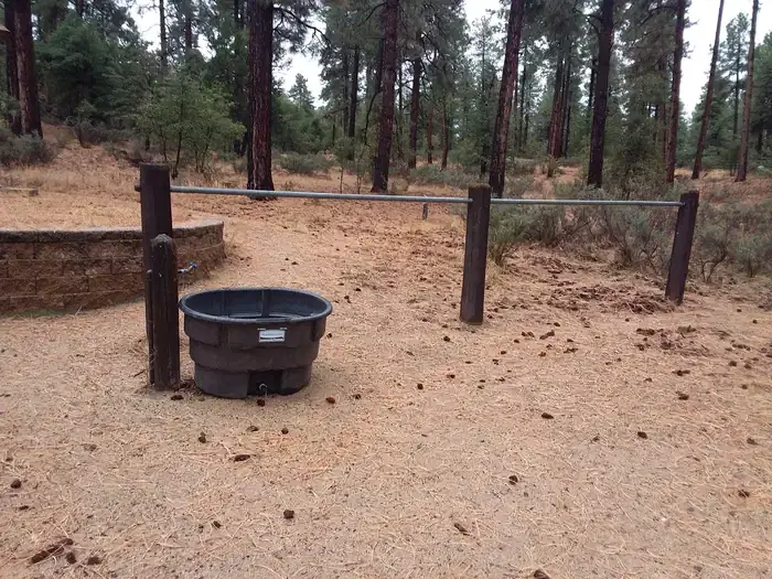 Trough and tie up with water spigot