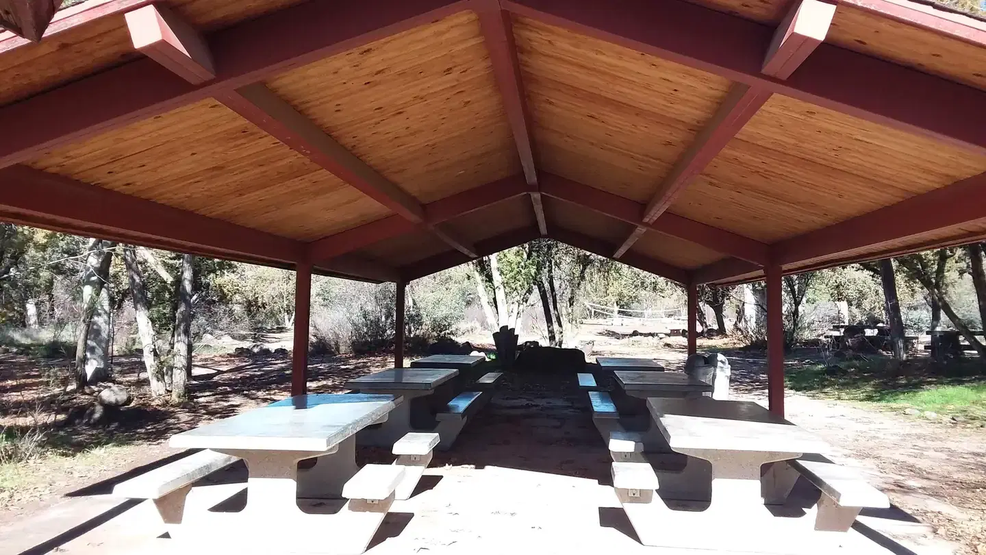 Shaded picnic site.