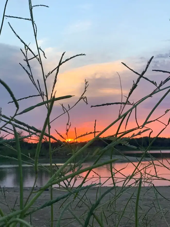 Sunset view from shoreline