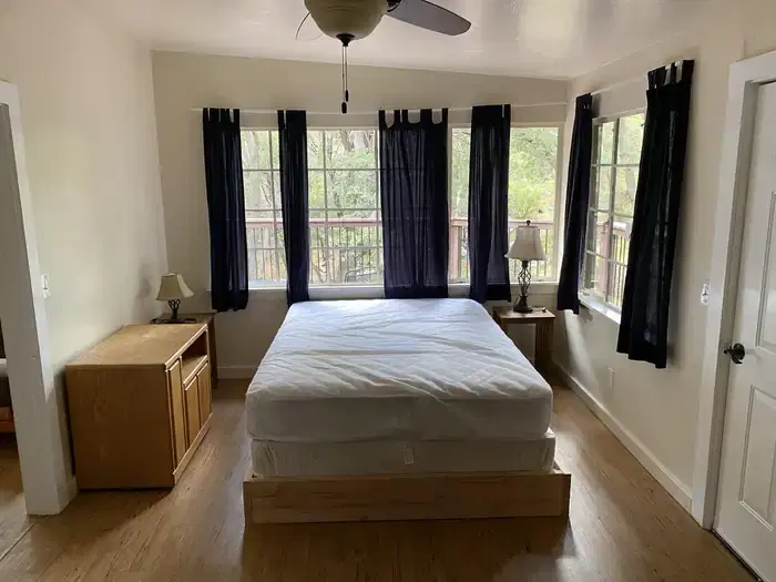 Back bedroom with access to the deck.