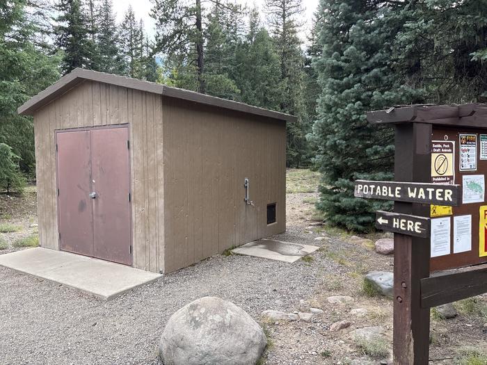 A photo of facility WEST FORK CAMPGROUND
Well house with potable water